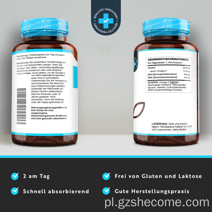 Softgels Omega obsługuje pozytywne nastrój olejku rybne softgels